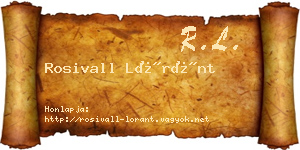 Rosivall Lóránt névjegykártya