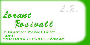 lorant rosivall business card