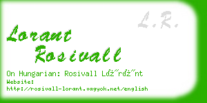 lorant rosivall business card
